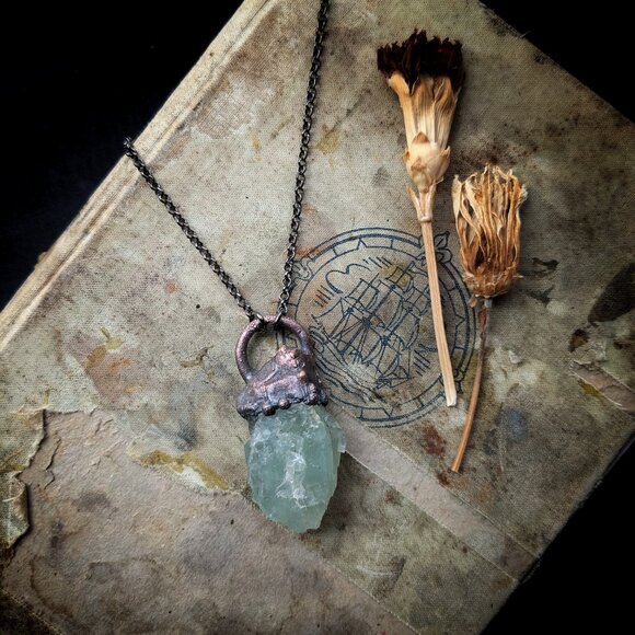 Electroformed Fluorite Necklace - Picture 3 of 6